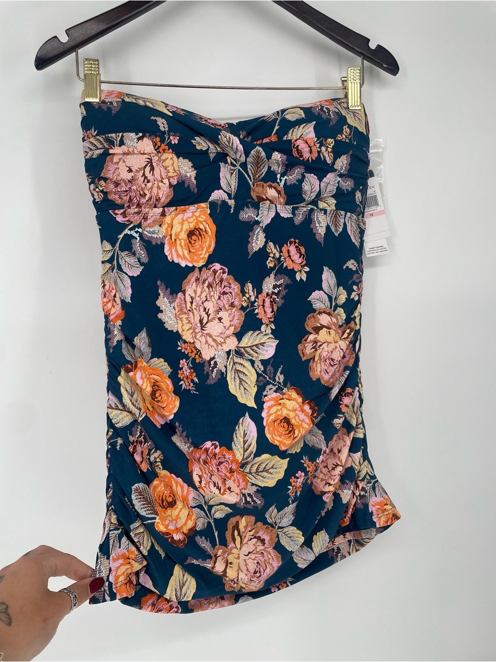 NWT Jantzen Rockin’ Moroccan One Piece Vamp Swimdress Ruched Sides Floral Print - Picture 2 of 11